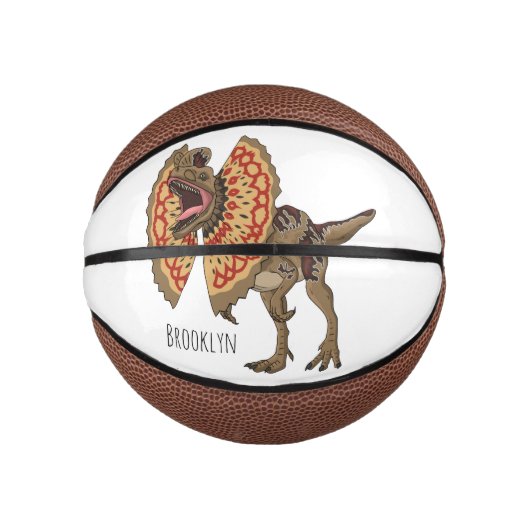 Dilophosaurus cartoon illustration basketbal (Voorkant)