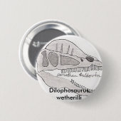 Dilophosaurus-knop Ronde Button 5,7 Cm (Voorkant /achterkant)