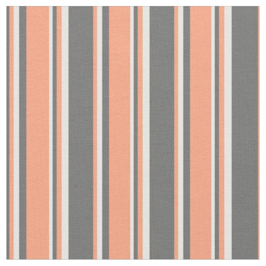 Dim Grey, Light Salmon & Mint Cream Pattern Stof (Close Up)
