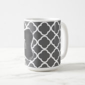 Dim Grey Quatrefoil; Chalkboardblik Koffiemok (Voorkant rechts)