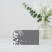 Dim Grey Tropical Hibiscus; Palmboom Visitekaartje (Staand voorkant)