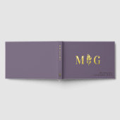 Dim Lavender Berry Twig 2 Initiaal Monogram Huweli Gastenboek (Volledig)