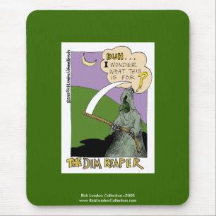 Dim Reaper Halloween Funny Cartoon Muismat