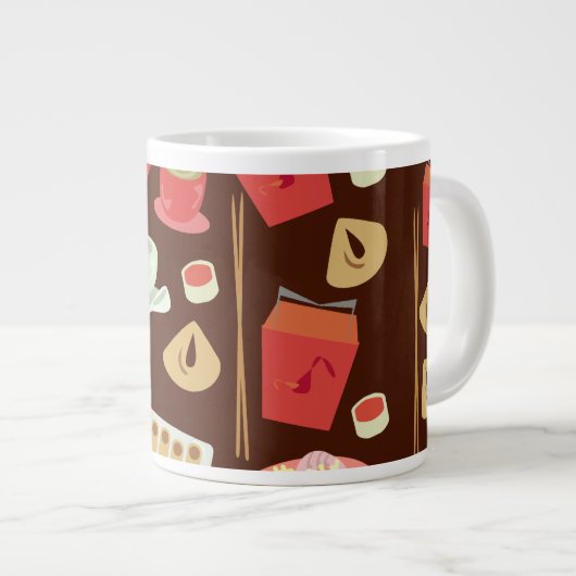 Dim Sum Deluxe Fun Food Pattern Time Extra Grote Mok (Voorkant rechts)