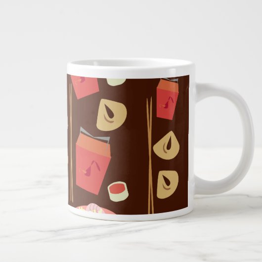 Dim Sum Deluxe Fun Food Pattern Time Extra Grote Mok (Rechts)