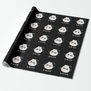Dim-sum Funny Dimsum Wiskunde Pun Dark BG Cadeaupapier
