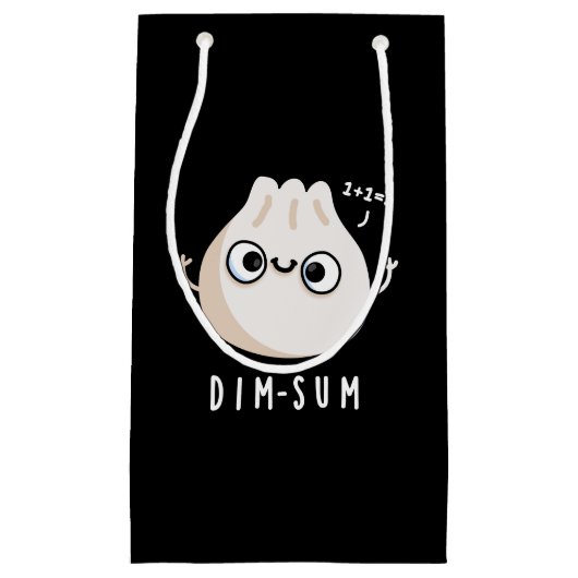 Dim-sum Funny Dimsum Wiskunde Pun Dark BG Klein Cadeauzakje (Voorkant)