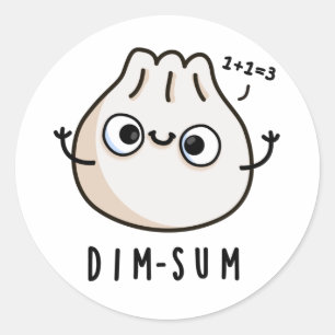 Dim-sum Funny Dimsum Wiskunde Pun Ronde Sticker