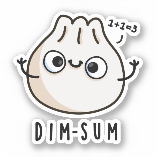 Dim-sum Funny Dimsum Wiskunde Pun Sticker (Voorkant)