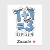 Dim Sum Grappige Wiskunde Voedsel Pun Sticker (Vel)