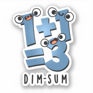 Dim Sum Grappige Wiskunde Voedsel Pun Sticker