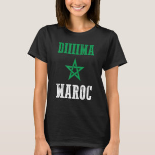 Dima Marokko Marokkaanse trots Marokkaanse vlag T-shirt