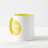 dimanche aujourd'hui mug, Jaune mug de café Dimanc (Devant gauche)