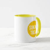 dimanche aujourd'hui mug, Jaune mug de café Dimanc (Devant droit)