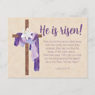 Dimanche de Pâques Invitation Cross Lily Purple