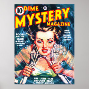 DIME MYSTERY Cool Pulp Magazine Hoesje Art Poster