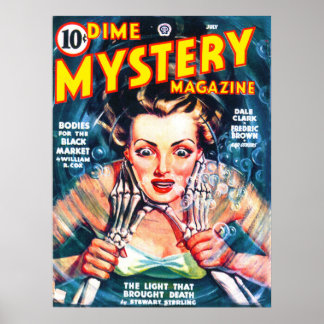 DIME MYSTERY Cool  Pulp Magazine Hoesje Art Poster