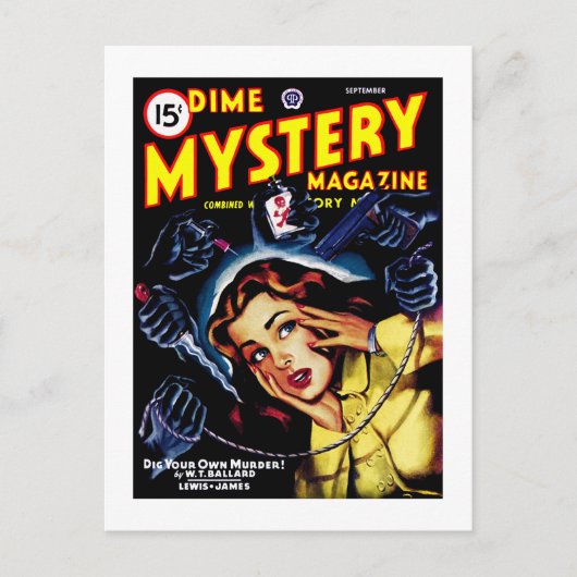Dime Mystery Magazine (september 1946) Briefkaart (Voorkant)