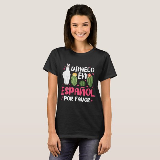 Dimelo en Espanol Spaans leraar T-shirt (Voorkant volledig)