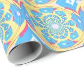 Dimensionaal blauw patroon cadeaupapier (Rol Hoek)