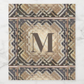 Dimensionaal vierkant-M Wijn Etiket (Enkel label)