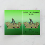 Dimensional Lawn Bowler Design Birthday Kaart (Binnen)