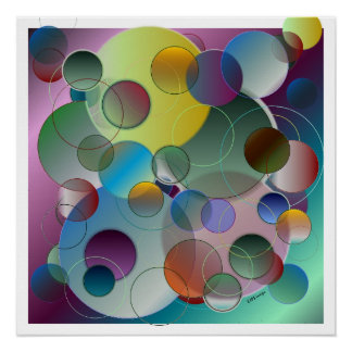 Dimensionale Abstracte Cirkels Kunst Poster Perfect Poster