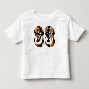 Dimensionale Oranje zwarte basketbal nummer 33, Kinder Shirts