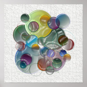 Dimensionele cirkelvormen Multicolors Poster