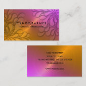 Dimensionner Carte de visite de feuille rose orang (Devant / Derrière)