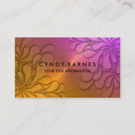 Dimensionner Carte de visite de feuille rose orang (Devant)