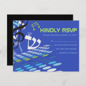DIMENTIONAL Bar Bat Mitzvah RSVP Reply Card (Voorkant / Achterkant)