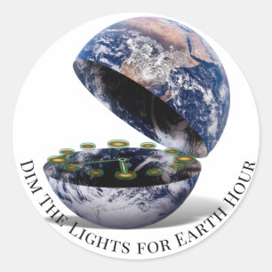 Dimmen de lichten Earth Hour Ronde Sticker