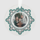 Dimond Pattern Acrylic Holiday Ornament with Photo (voorkant)