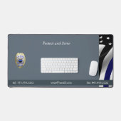 Din Blue Line Brother's Keeper Badge Bureaumat (Keyboard & Muis)