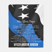 Din Blue Line Flag Police Officer's Prayer Fleece (Voorkant)