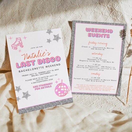 DINA Disco Cowgirl Desert Bachelorette Invitation