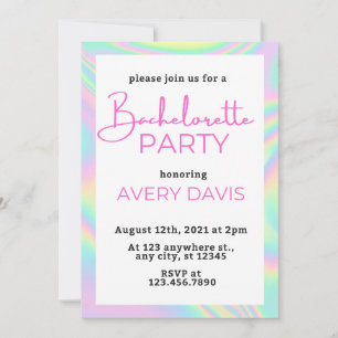 DINA Holographic Space Cowgirl Bachelorette Party Kaart