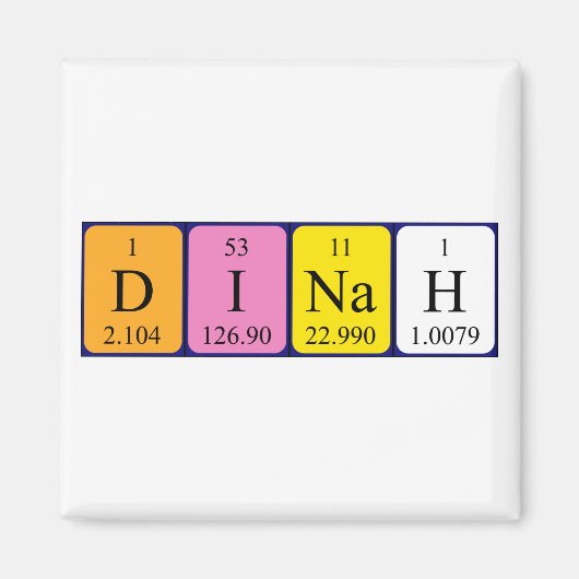 Dinah periodiek table name magnet magneet (Voorkant)