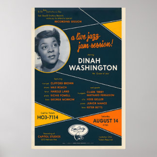 Dinah Washington jazz poster - Dinah Jams