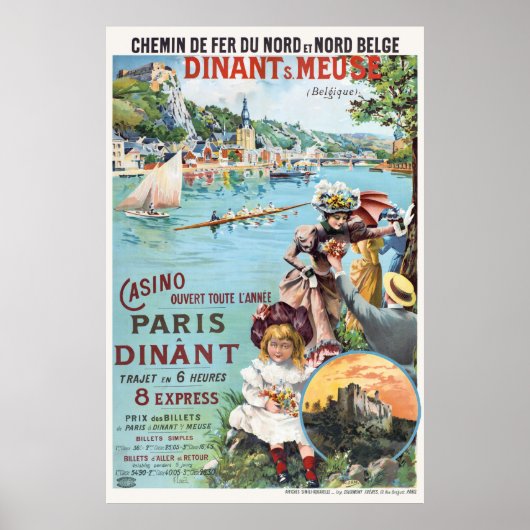 Dinant Meuse Belgique Vintage Poster 1890 (Voorkant)