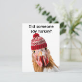 Dinde avec bonnet de ski carte (Debout devant)
