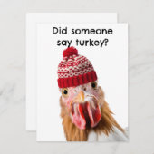 Dinde avec carte de chapeau de ski (Devant / Derrière)