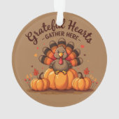 Dinde de Thanksgiving à cœurs reconnaissants (dos)