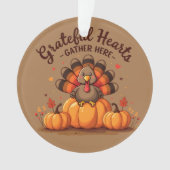 Dinde de Thanksgiving à cœurs reconnaissants (devant)