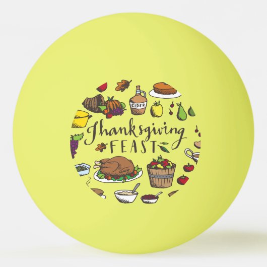 Dinde de Thanksgiving Balle de Ping Pong (Devant)