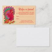 Dinde de Thanksgiving cartes de visite d'un ami d' (Devant / Derrière)