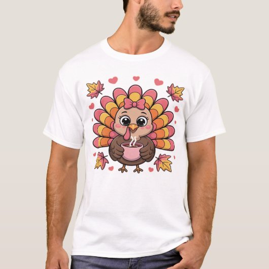 dinde de thanksgiving kawaii rose T-Shirt Classiqu (Devant)