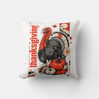 Dinde de Thanksgiving vintage et Coussin de citrou