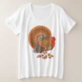 Dinde mâle de Thanksgiving Queue épanouie Couleurs (Design devant)